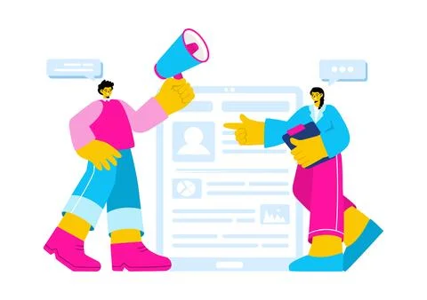 Personal Portfolio Vector Illustration with Profile Data, Resume, or Self-I.. 스톡 일러스트