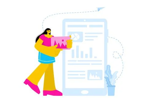 Personal Portfolio Vector Illustration with Profile Data, Resume, or Self-I.. 스톡 일러스트