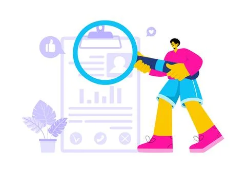 Personal Portfolio Vector Illustration with Profile Data, Resume, or Self-I.. 库存插图