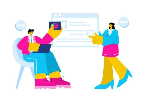 Personal Portfolio Vector Illustration with Profile Data, Resume, or Self-I.. 스톡 일러스트