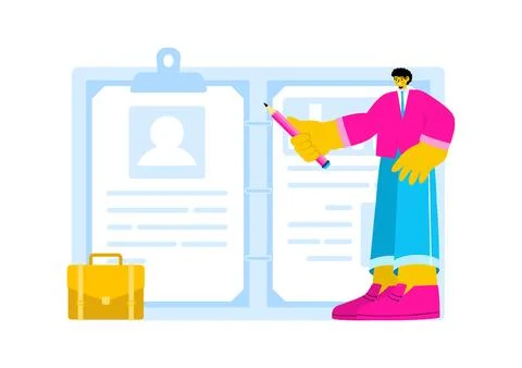 Personal Portfolio Vector Illustration with Profile Data, Resume, or Self-I.. 스톡 일러스트