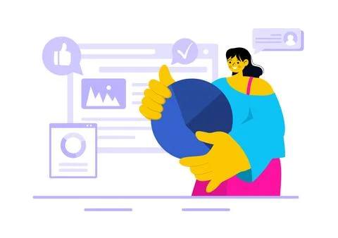 Personal Portfolio Vector Illustration with Profile Data, Resume, or Self-I.. 库存插图