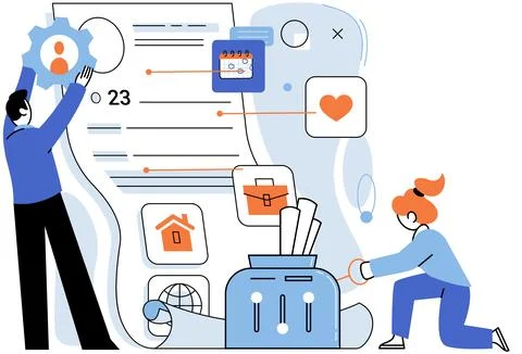 Personal profile. Accessibility features ensure personal profiles be easily Stock Illustration