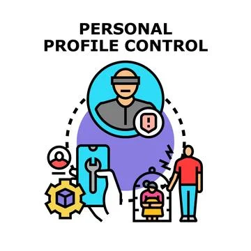 Personal profile control for data and identity security Stock Illustration