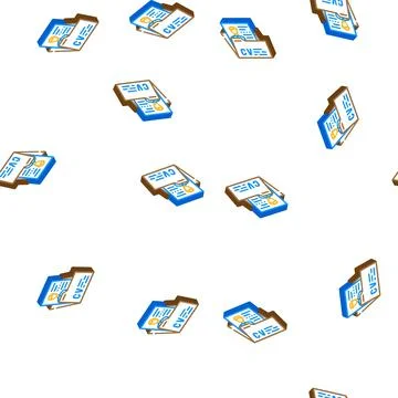 Personal profile cv isometric icon seamless pattern イラスト素材