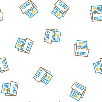 Personal profile cv vector seamless pattern Stockillustratie