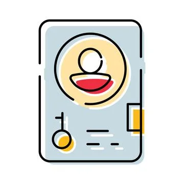 Personal profile identification document with key icon Stock Illustration
