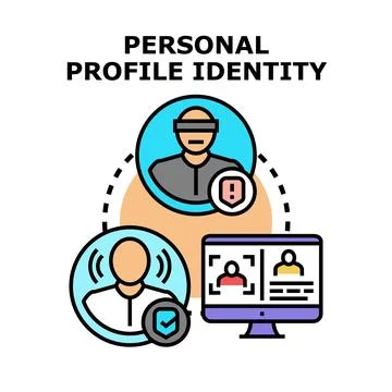 Personal profile identity security and data protection Stock Illustration