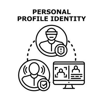 Personal profile identity security and data protection Stock Illustration