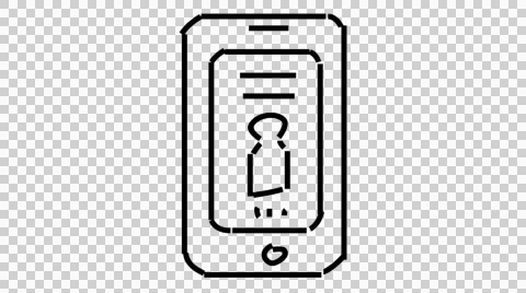 Personal Profile on Mobile Screen  line drawing color illustration animation Stock Footage 43699124