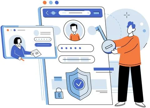 Personal profile. Personal profiles are significant part online identity and Stock Illustration