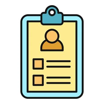 Personal profile user data application checklist on clipboard Stock Illustration