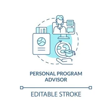 Personal program advisor concept icon Stock Illustration