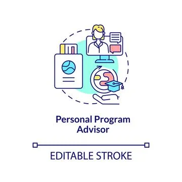 Personal program advisor concept icon Stock Illustration