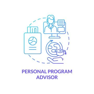 Personal program advisor concept icon Stock Illustration