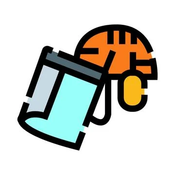 Personal protective equipment providing head and face protection Stock Illustration