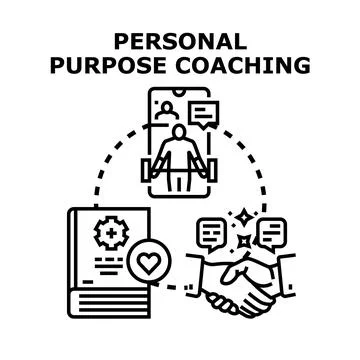 Personal purpose coaching process for self improvement Stock Illustration
