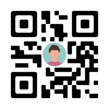 Personal Qr code sample icon isolated on white background. Stock Illustration
