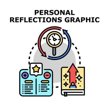 Personal reflection graphic for growth and self improvement Stock Illustration
