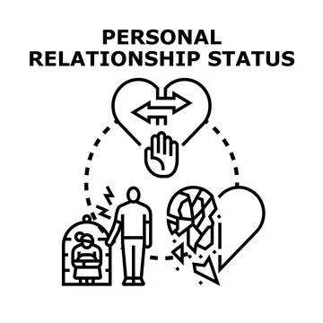 Personal relationship status concept vector icon creating infographic Stock Illustration