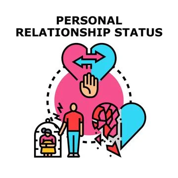 Personal relationship status concept vector icon creating infographic Stock Illustration