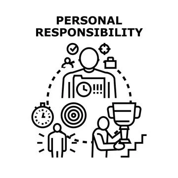 Personal responsibility concept achieving goals and success Stock Illustration