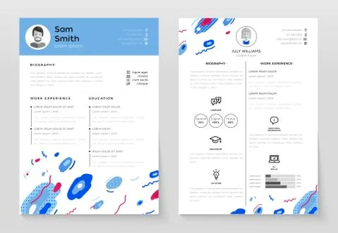Personal Resume - vector template illustration Stock Illustration