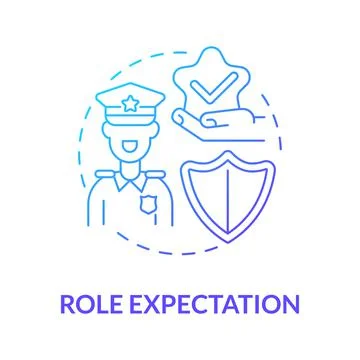 Personal role expectation blue gradient concept icon Stock Illustration