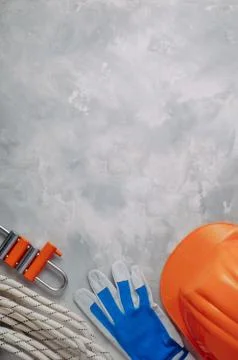 Personal safety equipment using in working on height Stock Photos
