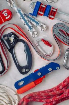 Personal safety equipment using in working on height Stock Photos