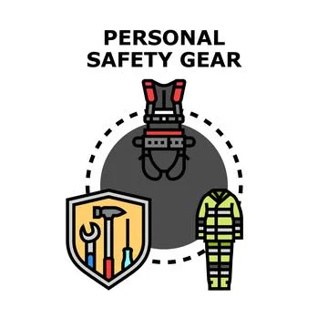 Personal safety gear concept visualizing worker protection Stock Illustration