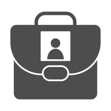 Personal school bag solid icon, Back to school concept, bag with photo sign on Illustrazione stock