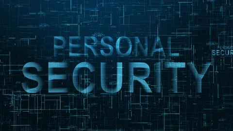 Personal security text technology data line blue color Stock-Illustration