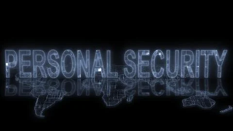 Personal security text technology earth map Illustrazione stock