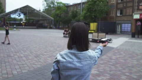 Personal Selfie Drone Experience Stock Footage 76712483