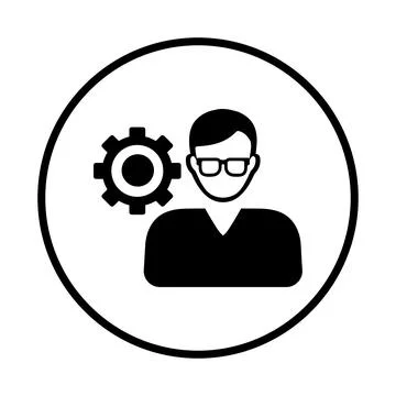 Personal, settings icon. Black vector graphics. Stock Illustration