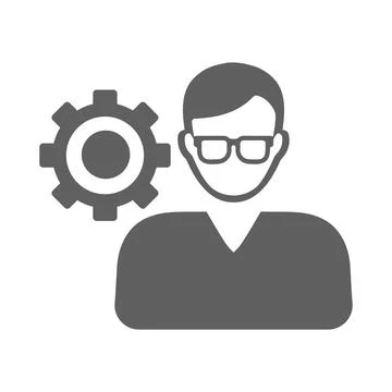 Personal, settings icon. Gray vector graphics. Stock Illustration