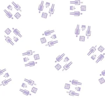 Personal shopper glyph seamless pattern Stock Illustration