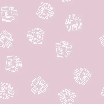 Personal shopper line seamless pattern Stock Illustration