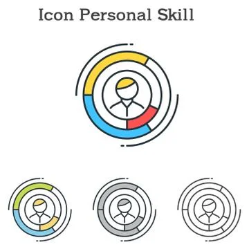 Personal Skill flat icon design for info graphics and businesses Stock Illustration