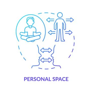 Personal space blue gradient concept icon Stock Illustration
