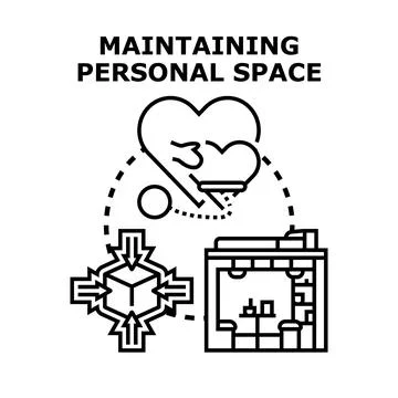 Personal space concept for maintaining comfort and privacy Stock Illustration