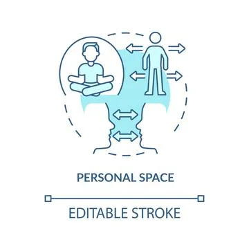 Personal space turquoise concept icon Stock Illustration