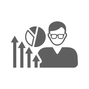 Personal, statistics, analysis icon. Gray vector graphics. Illustrazione stock