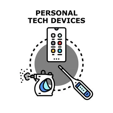 Personal tech devices for hygiene and communication concept Stock Illustration