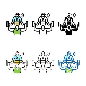Personal trainer color icon multipack vector 스톡 일러스트