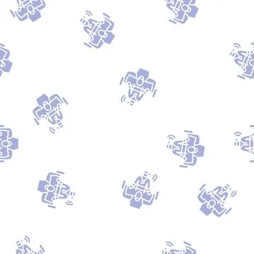 Personal trainer glyph seamless pattern イラスト素材