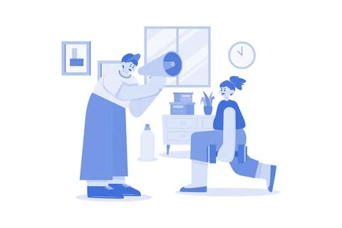 Personal Trainer Illustration concept on a white background Stock Illustration