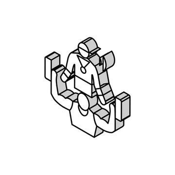 Personal trainer isometric icon vector illustration 스톡 일러스트