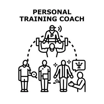 Personal training coach guiding wellness and fitness journey Ilustración de archivo